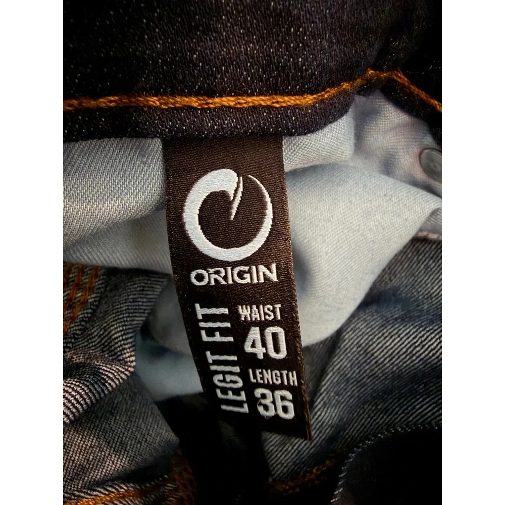 Origin Jeans Delta 68 Legit Fit Straight Leg Performance Denim Dark Wash 40 X 36